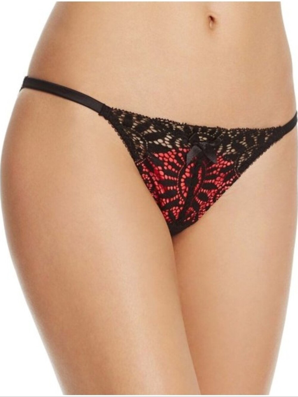 L'Agent by Agent Provocateur Women's Brigit G-string Black/Neon Melon Size Small